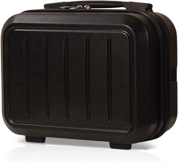 Travel Beauty Case Makeup Travel Case Hard case Material Hard Shell Cosmetic Organizer Bag with Elastic Band and Soft Handle Travel Bag for Toiletry Portable Mini  Carrying Suitcase