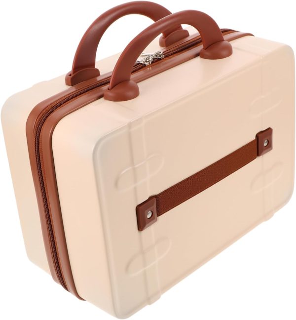 Retro Mini Suitcase Vintage Makeup Travel Case 14-inch Portable Cosmetic Brush Storage Organizer Vanity Case Small Luggage For Women