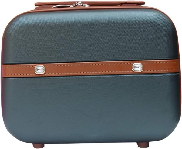 Mini Fashion Hard Shell Makeup Cosmetic Case Portable Suitcase Travel Luggage (Blackish green)