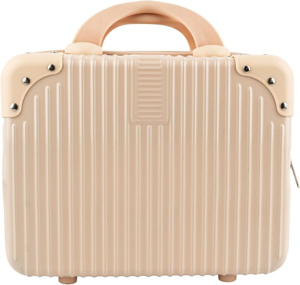 Portable Hard Shell Cosmetic Suitcase Makeup Travel Case Pink, Pink, 1 Pack