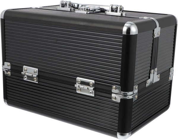 1pc Aluminum Alloy Cosmetic Case Makeup Cosmetic Case Organizer Cosmetic Pouch Cosmetic Train Case Makeup Organizer Tattoo Tool Storage Case  Tools Make up Travel Aluminum Case