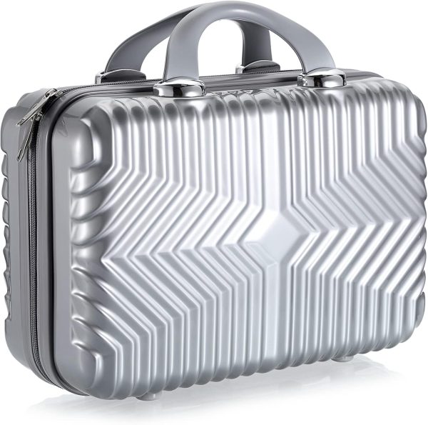 Portable Makeup Travel Case, Cosmetic Case Hand Luggage Bag Organizer, Mini  Carrying Suitcase with Elastic Band for Women Girls