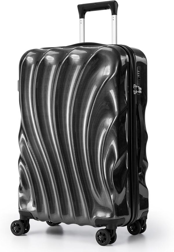 24 Inch Medium Checked Hardside Luggage, ABS+PC Hardshell Suitcase with Spinner Wheels , Lightweight Carry on Check Luggage with Scratch Resistant Surface