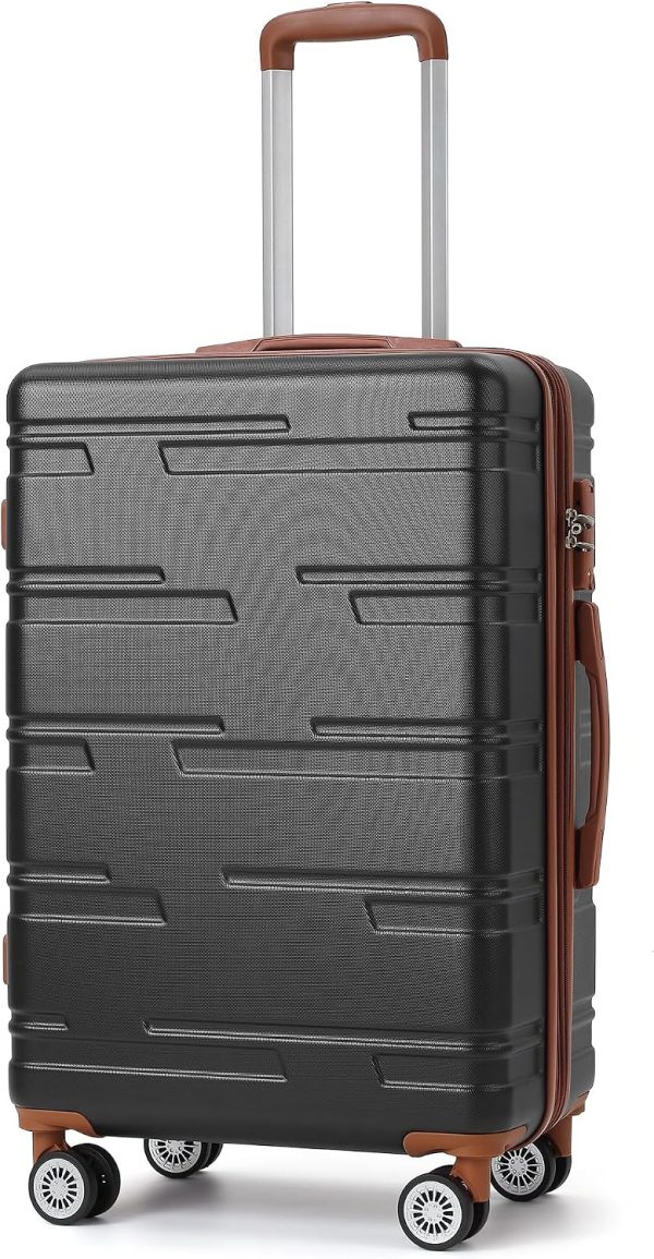 24in Hardside Carry On Luggage With Spinner Wheels, Suitcase Hardshell Expandable, Lightweight Luggage With