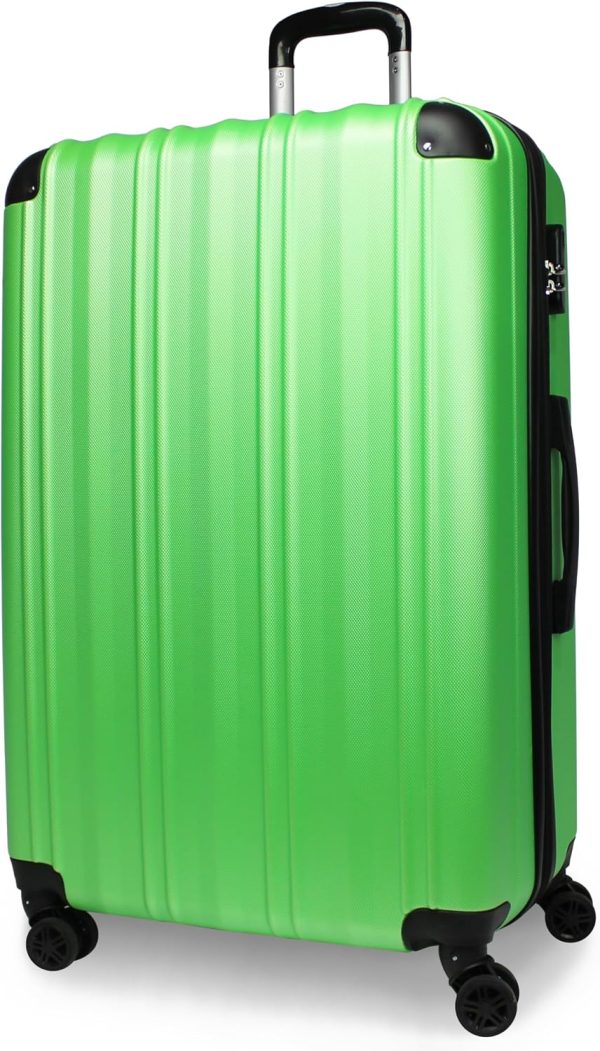 Hardside Lightweight Expandable Spinner Suitcase Luggage, Green, 29-inch